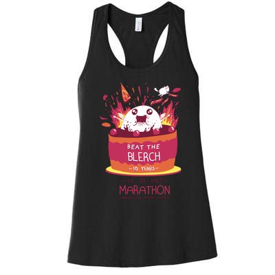 Beat The Blerch 10 Years Marathon Carnation Washington Women's Racerback Tank