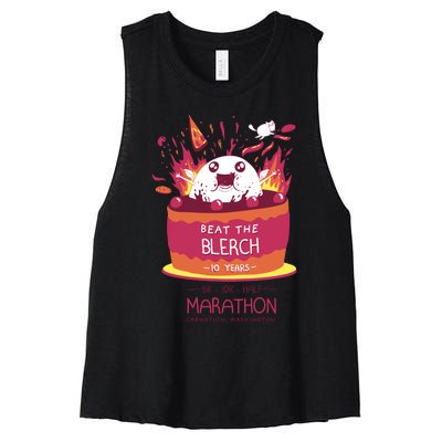 Beat The Blerch 10 Years Marathon Carnation Washington Women's Racerback Cropped Tank