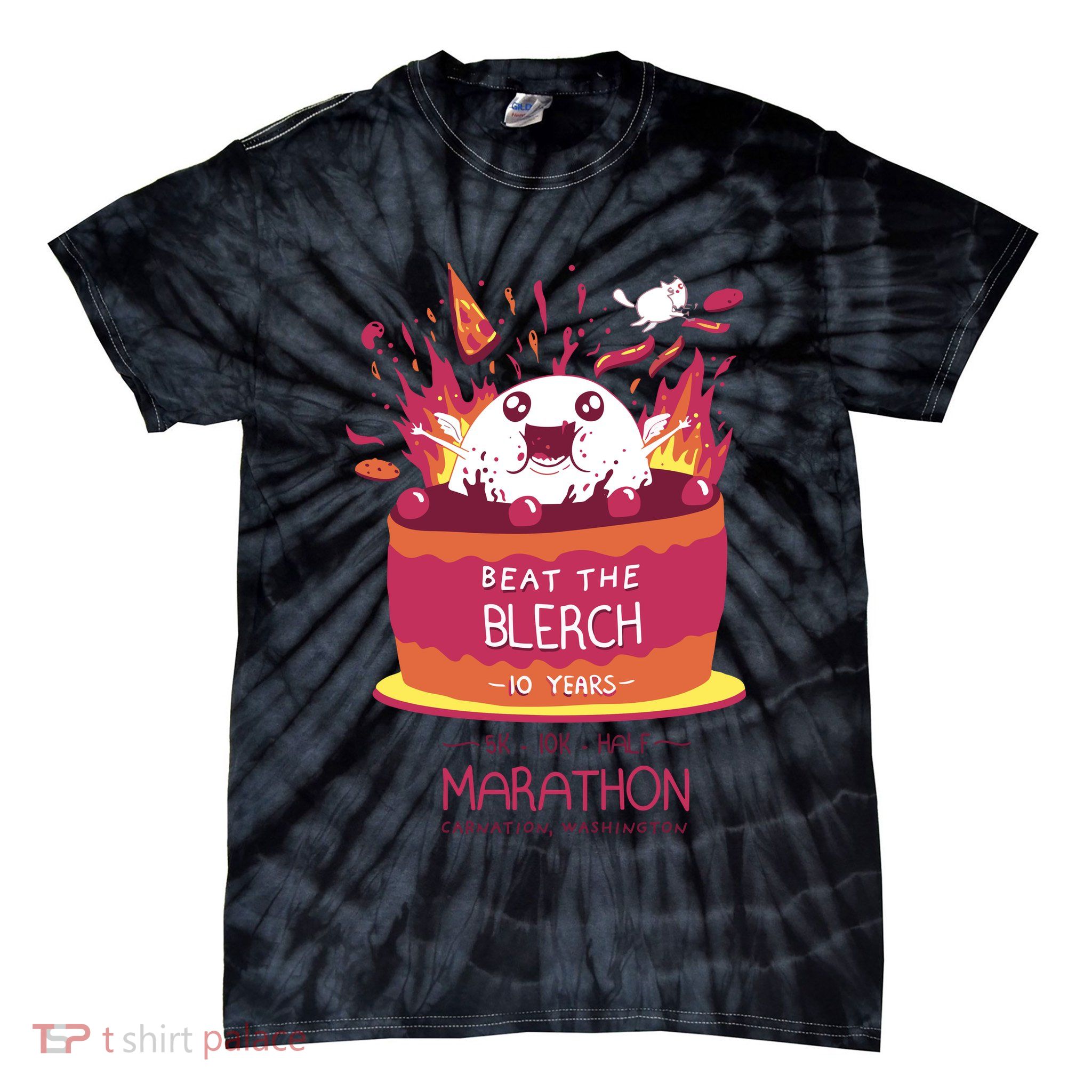 Beat The Blerch 10 Years Marathon Carnation Washington Tie-Dye T-Shirt