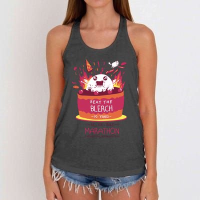 Beat The Blerch 10 Years Marathon Carnation Washington Women's Knotted Racerback Tank