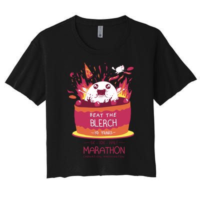 Beat The Blerch 10 Years Marathon Carnation Washington Women's Crop Top Tee