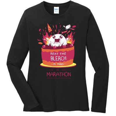 Beat The Blerch 10 Years Marathon Carnation Washington Ladies Long Sleeve Shirt