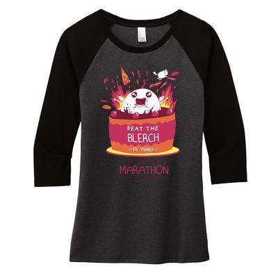 Beat The Blerch 10 Years Marathon Carnation Washington Women's Tri-Blend 3/4-Sleeve Raglan Shirt