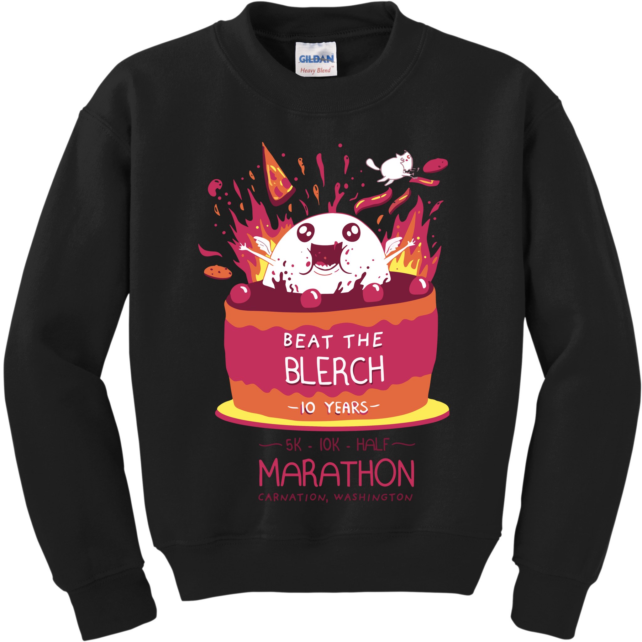 Beat The Blerch 10 Years Marathon Carnation Washington Kids Sweatshirt