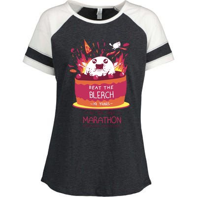 Beat The Blerch 10 Years Marathon Carnation Washington Enza Ladies Jersey Colorblock Tee