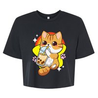 Boba Tea Bubble Tea Cat Anime Kawaii Neko Lover Japanese  Bella+Canvas Jersey Crop Tee