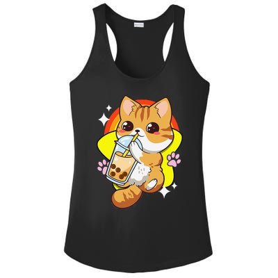 Boba Tea Bubble Tea Cat Anime Kawaii Neko Lover Japanese  Ladies PosiCharge Competitor Racerback Tank