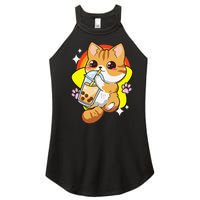 Boba Tea Bubble Tea Cat Anime Kawaii Neko Lover Japanese  Women's Perfect Tri Rocker Tank