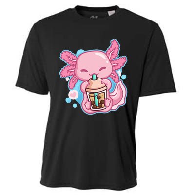 Boba Tea Bubble Tea Milk Tea Anime Axolotl Cooling Performance Crew T-Shirt