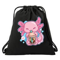 Boba Tea Bubble Tea Milk Tea Anime Axolotl Drawstring Bag