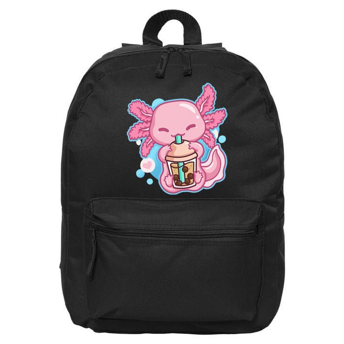 Boba Tea Bubble Tea Milk Tea Anime Axolotl 16 in Basic Backpack