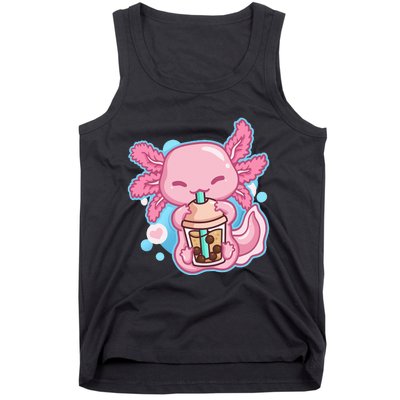 Boba Tea Bubble Tea Milk Tea Anime Axolotl Tank Top