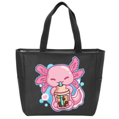 Boba Tea Bubble Tea Milk Tea Anime Axolotl Zip Tote Bag