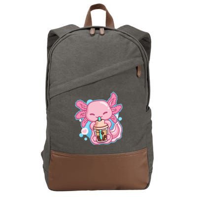 Boba Tea Bubble Tea Milk Tea Anime Axolotl Cotton Canvas Backpack