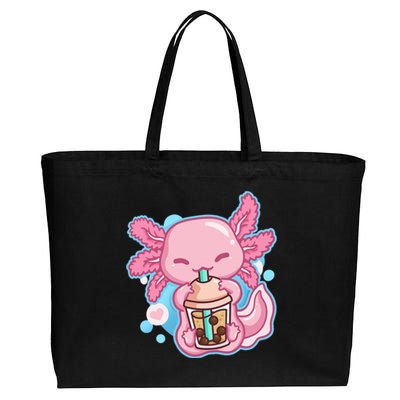 Boba Tea Bubble Tea Milk Tea Anime Axolotl Cotton Canvas Jumbo Tote