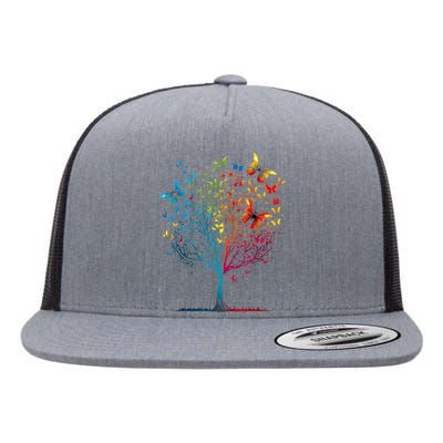 Butterfly Tree Beautiful Women Men Graphic Flat Bill Trucker Hat