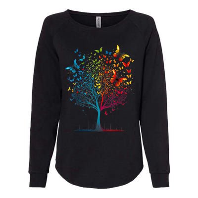 Butterfly Tree Beautiful Women Men Graphic Womens California Wash Sweatshirt