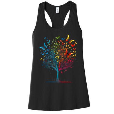 Butterfly Tree Beautiful Women Men Graphic Women's Racerback Tank