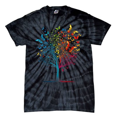 Butterfly Tree Beautiful Women Men Graphic Tie-Dye T-Shirt