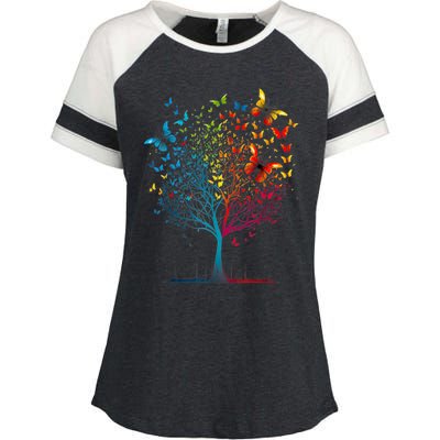 Butterfly Tree Beautiful Women Men Graphic Enza Ladies Jersey Colorblock Tee