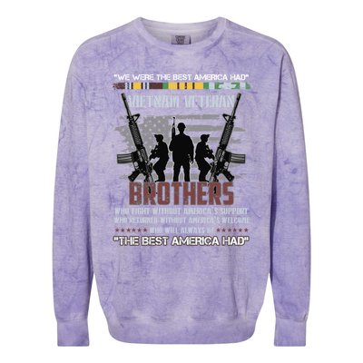 Brothers The Best America Had Vietnam Veteran Gift Colorblast Crewneck Sweatshirt