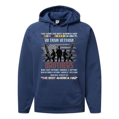 Brothers The Best America Had Vietnam Veteran Gift Performance Fleece Hoodie