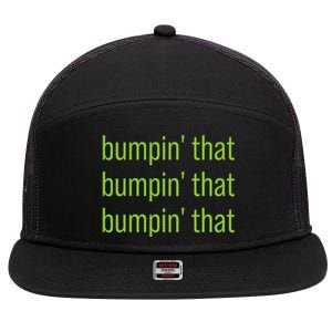 Bumpin That Brat Bratty Green Minimalist 7 Panel Mesh Trucker Snapback Hat