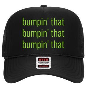 Bumpin That Brat Bratty Green Minimalist High Crown Mesh Back Trucker Hat