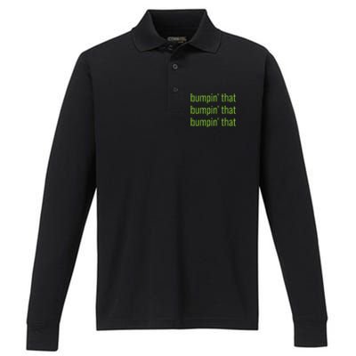 Bumpin That Brat Bratty Green Minimalist Performance Long Sleeve Polo