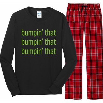 Bumpin That Brat Bratty Green Minimalist Long Sleeve Pajama Set