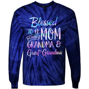 Blessed To Be Called Mom Grandma & Great Grandma Mothers Day Tie-Dye Long Sleeve Shirt