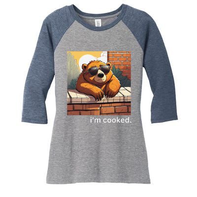 Beno The Bear IM Cooked Funny Cute Women's Tri-Blend 3/4-Sleeve Raglan Shirt