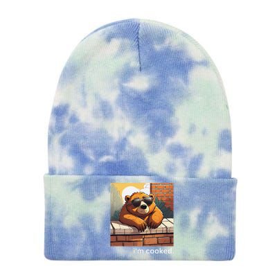 Beno The Bear IM Cooked Funny Cute Tie Dye 12in Knit Beanie