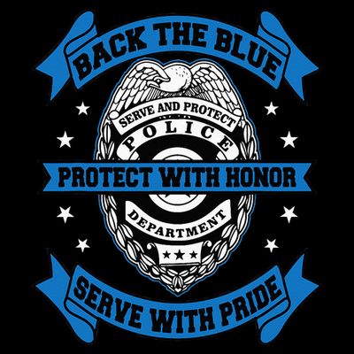 Back The Blue Blue Line Police Officer Cop T-Shirt