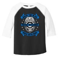 Back The Blue Blue Line Police Officer Cop Toddler Fine Jersey T-Shirt