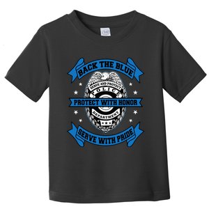 Back The Blue Blue Line Police Officer Cop Toddler T-Shirt