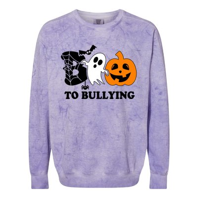 Boo To Bullying Orange Anti Bullying Unity Day Halloween Colorblast Crewneck Sweatshirt