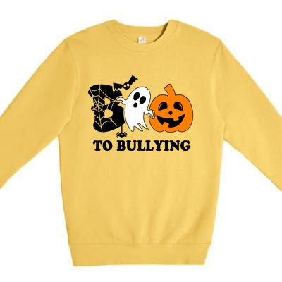 Boo To Bullying Orange Anti Bullying Unity Day Halloween Premium Crewneck Sweatshirt