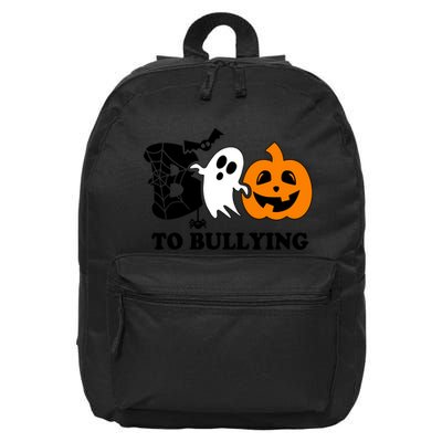 Boo To Bullying Orange Anti Bullying Unity Day Halloween 16 in Basic Backpack