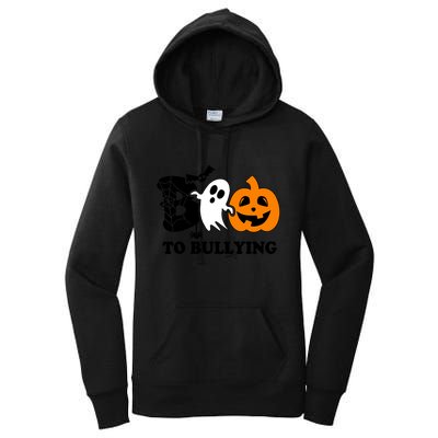 Boo To Bullying Orange Anti Bullying Unity Day Halloween Women's Pullover Hoodie