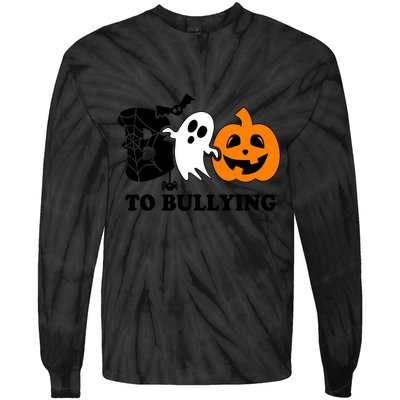 Boo To Bullying Orange Anti Bullying Unity Day Halloween Tie-Dye Long Sleeve Shirt