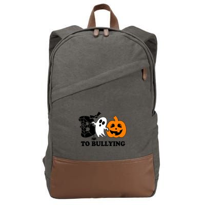 Boo To Bullying Orange Anti Bullying Unity Day Halloween Cotton Canvas Backpack