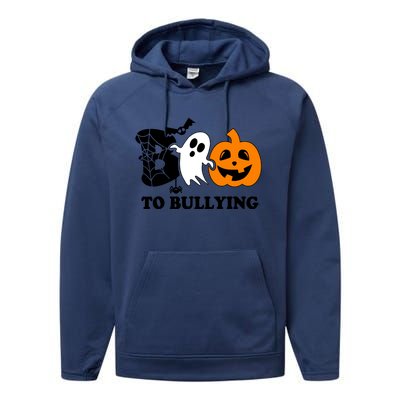 Boo To Bullying Orange Anti Bullying Unity Day Halloween Performance Fleece Hoodie