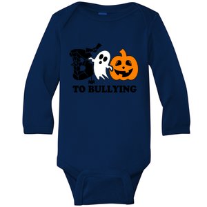 Boo To Bullying Orange Anti Bullying Unity Day Halloween Baby Long Sleeve Bodysuit