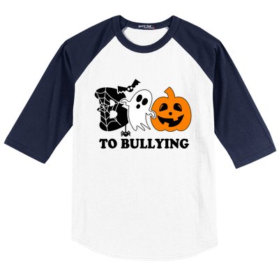 Boo To Bullying Orange Anti Bullying Unity Day Halloween Baseball Sleeve Shirt