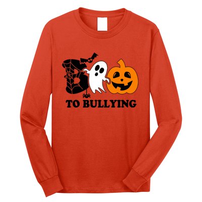 Boo To Bullying Orange Anti Bullying Unity Day Halloween Long Sleeve Shirt