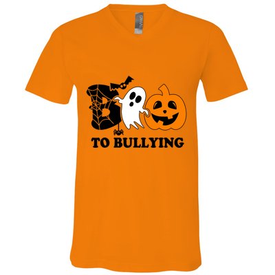 Boo To Bullying Orange Anti Bullying Unity Day Halloween V-Neck T-Shirt