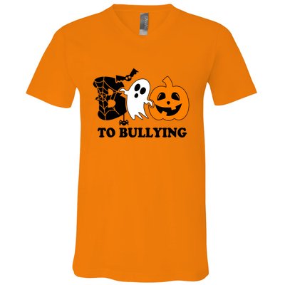 Boo To Bullying Orange Anti Bullying Unity Day Halloween V-Neck T-Shirt