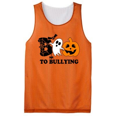 Boo To Bullying Orange Anti Bullying Unity Day Halloween Mesh Reversible Basketball Jersey Tank