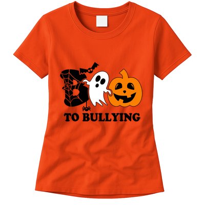 Boo To Bullying Orange Anti Bullying Unity Day Halloween Womens T-Shirt